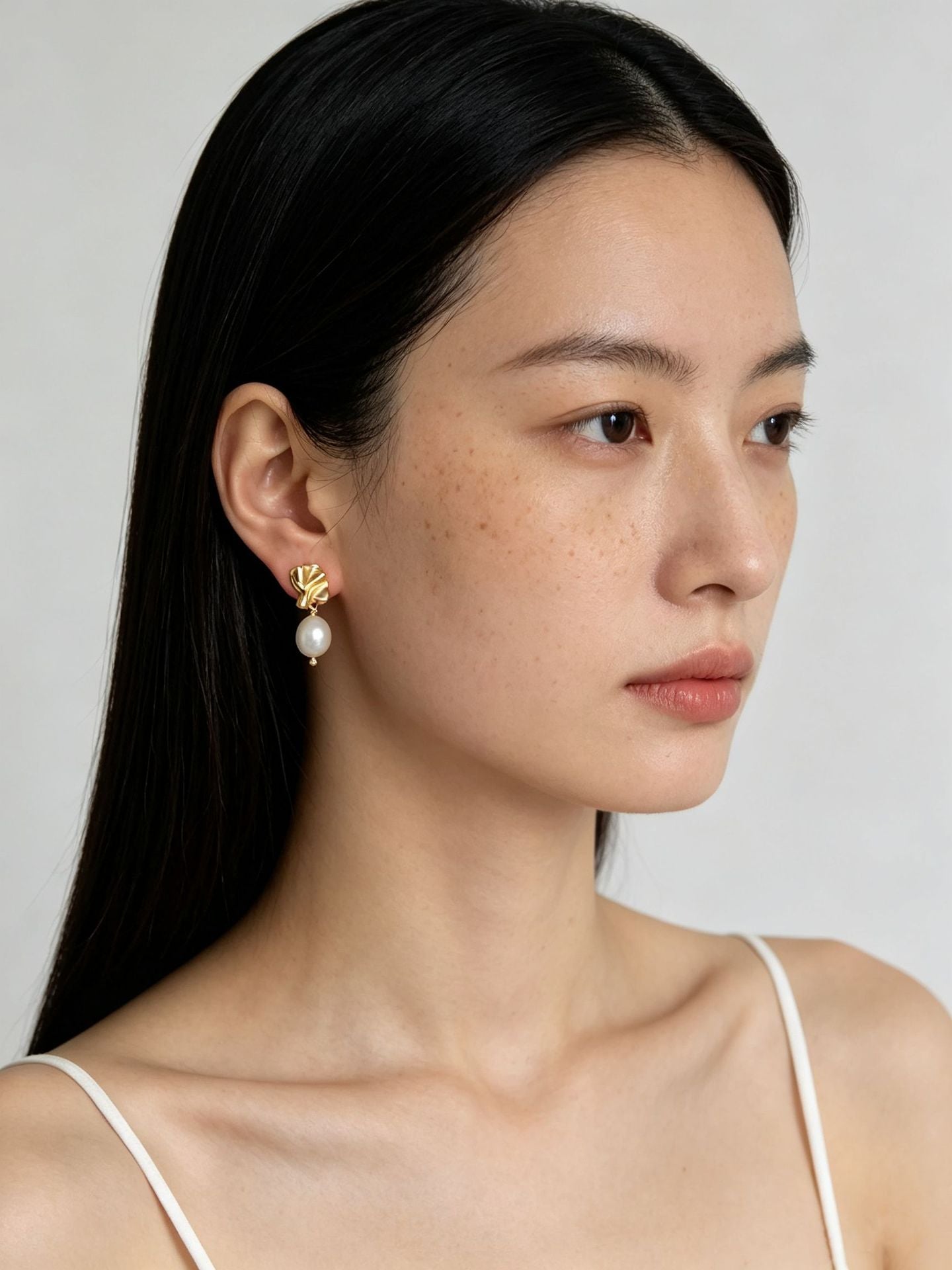 Vintage Gold Natural Freshwater Pearl Drop Earrings - floysun