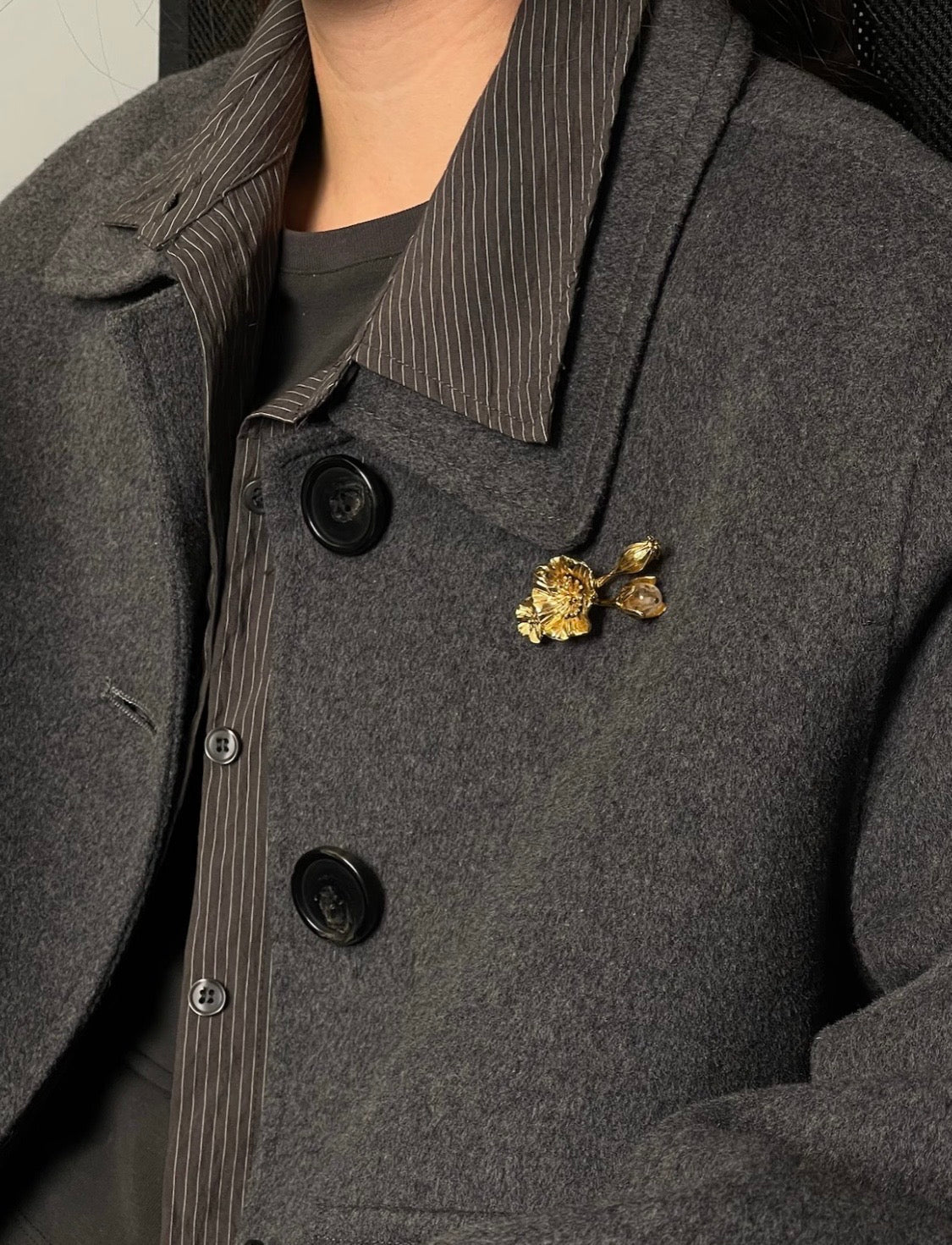 Vintage Gold Poppy Crystal Brooch - floysun