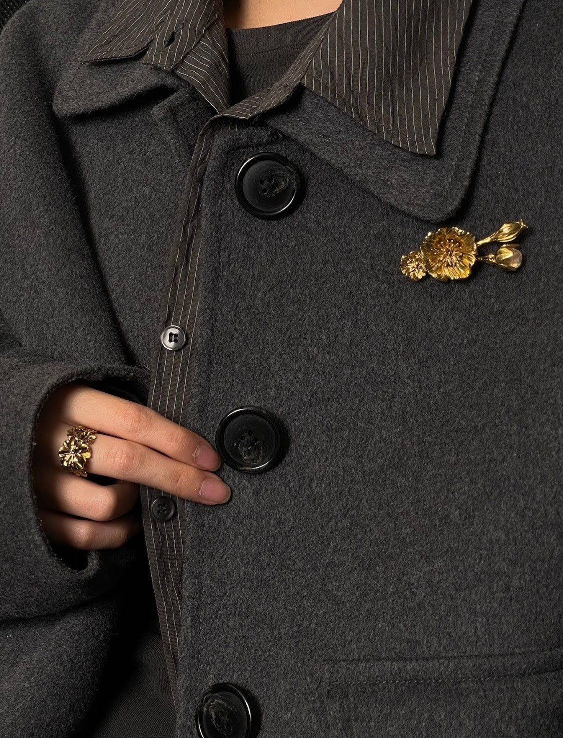 Vintage Gold Poppy Crystal Brooch - floysun