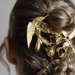 Vintage Gold Rose Branch Brooch - floysun