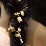 Vintage Gold Rose Branch Brooch - floysun