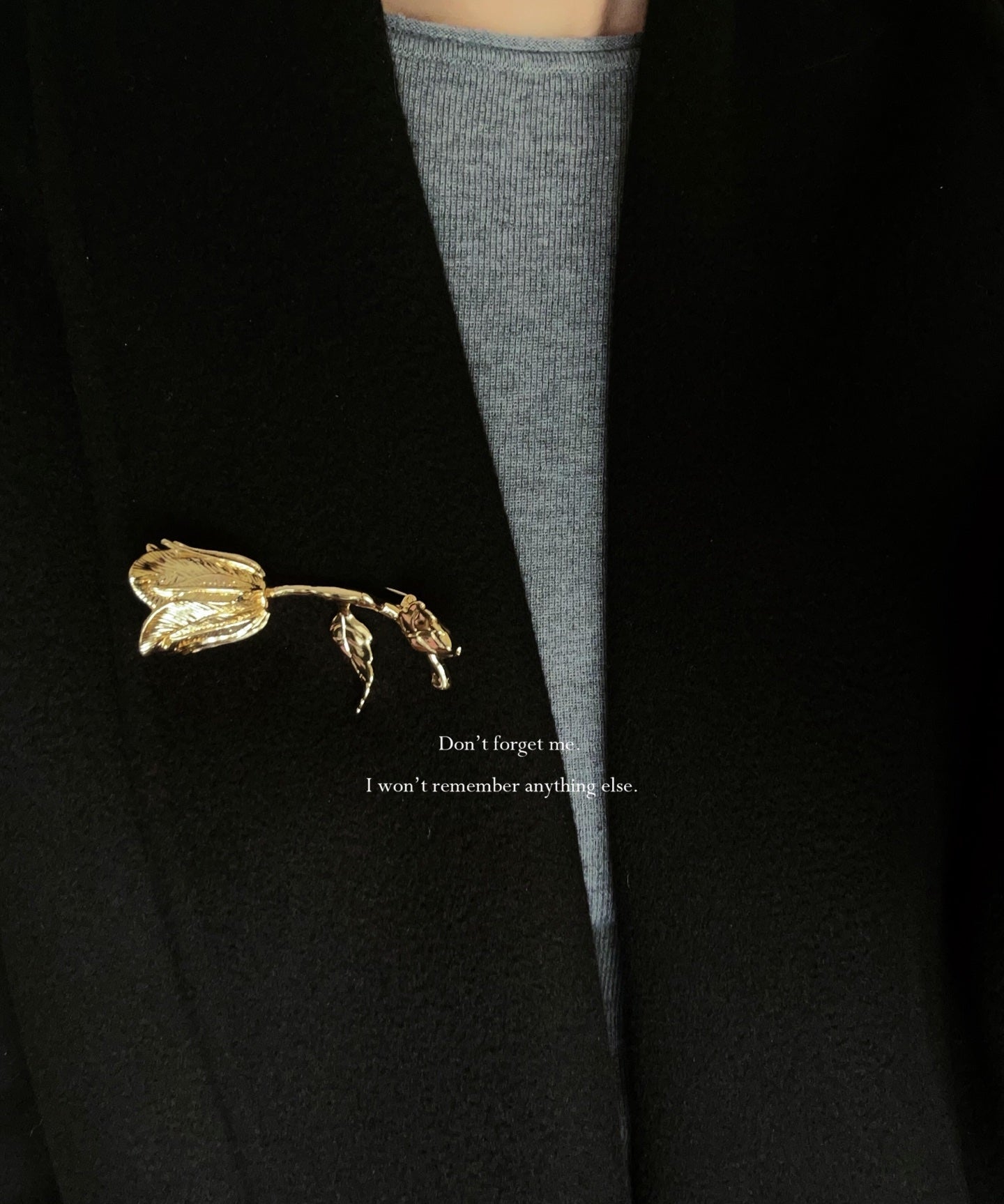 Vintage Gold Rose Branch Brooch - floysun