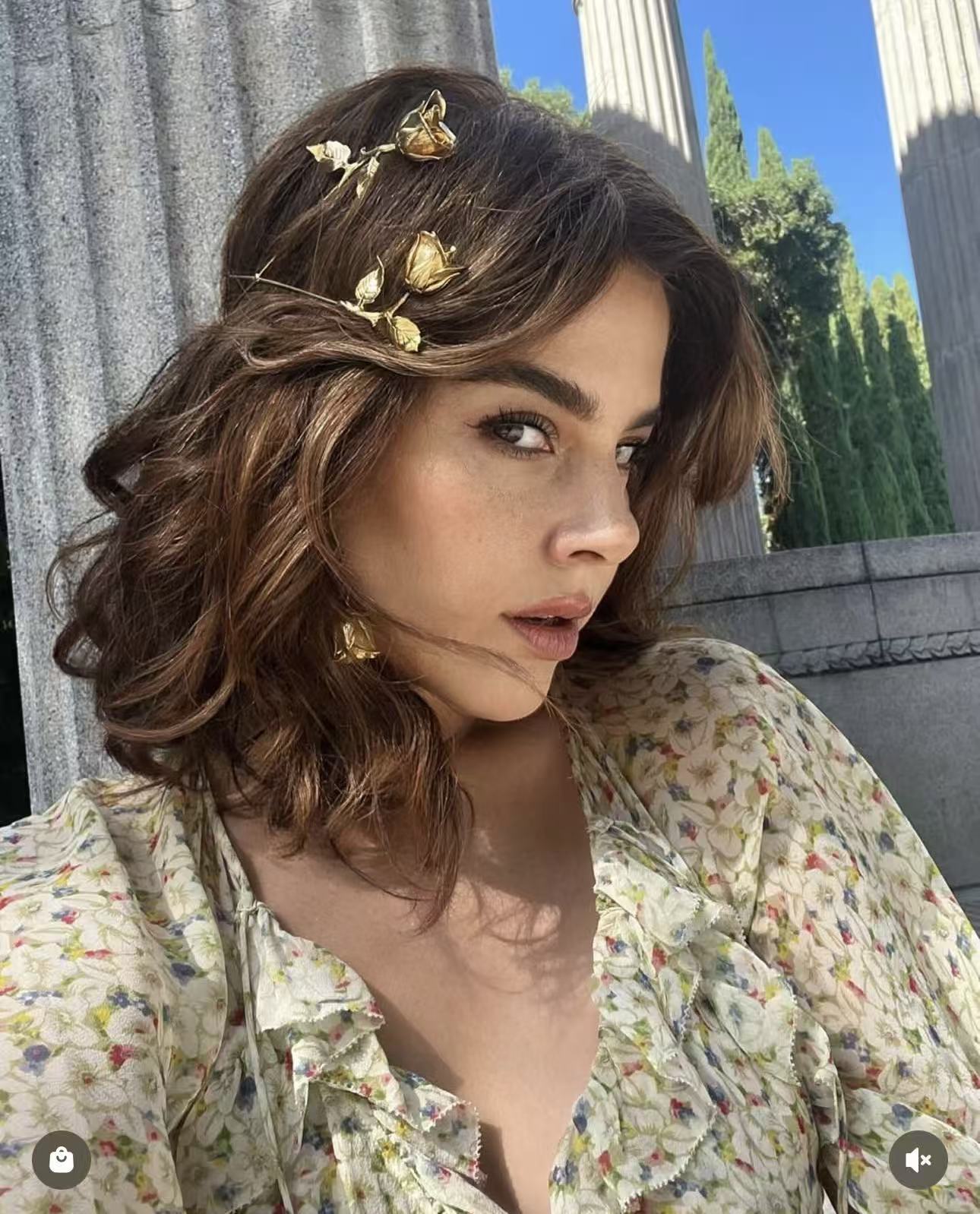 Vintage Gold Rose Branch Brooch - floysun