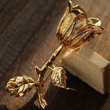 Vintage Gold Rose Branch Brooch - floysun