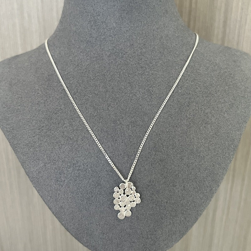 Vintage Grape Cluster Sterling Silver Pendant Necklace - floysun