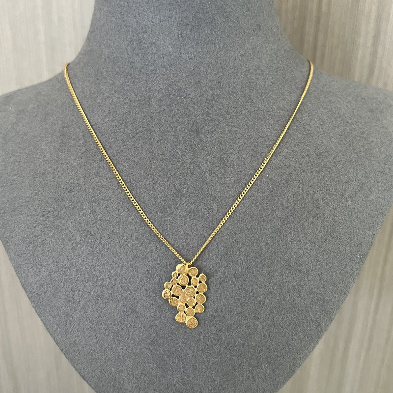 Vintage Grape Cluster Sterling Silver Pendant Necklace - floysun