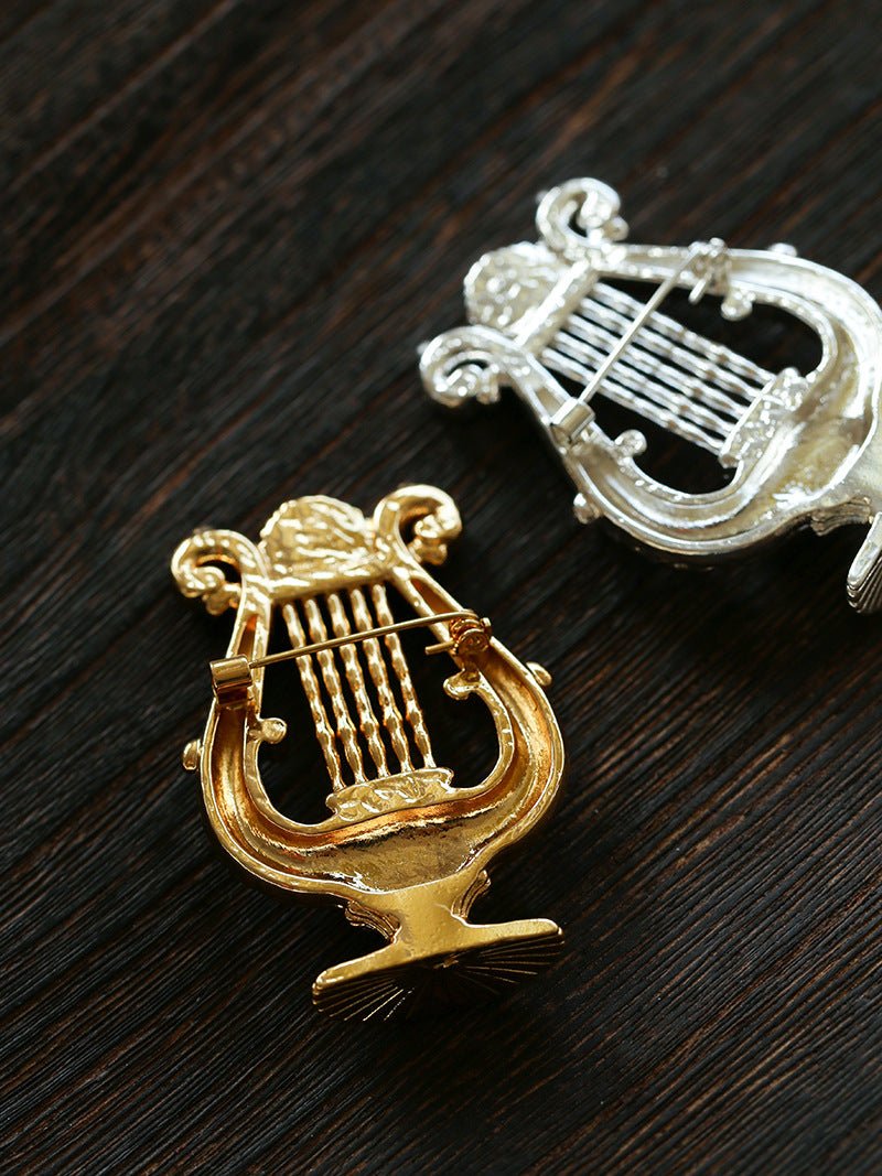 Vintage Harp Metal Brooch - floysun