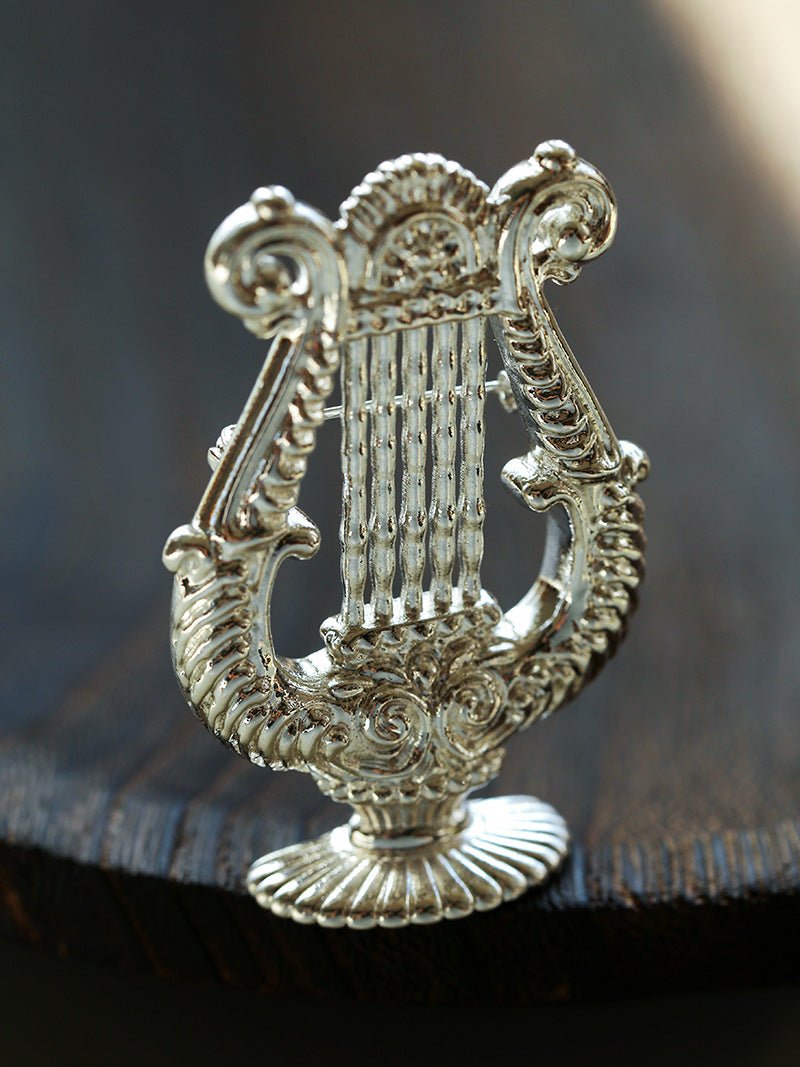 Vintage Harp Metal Brooch - floysun