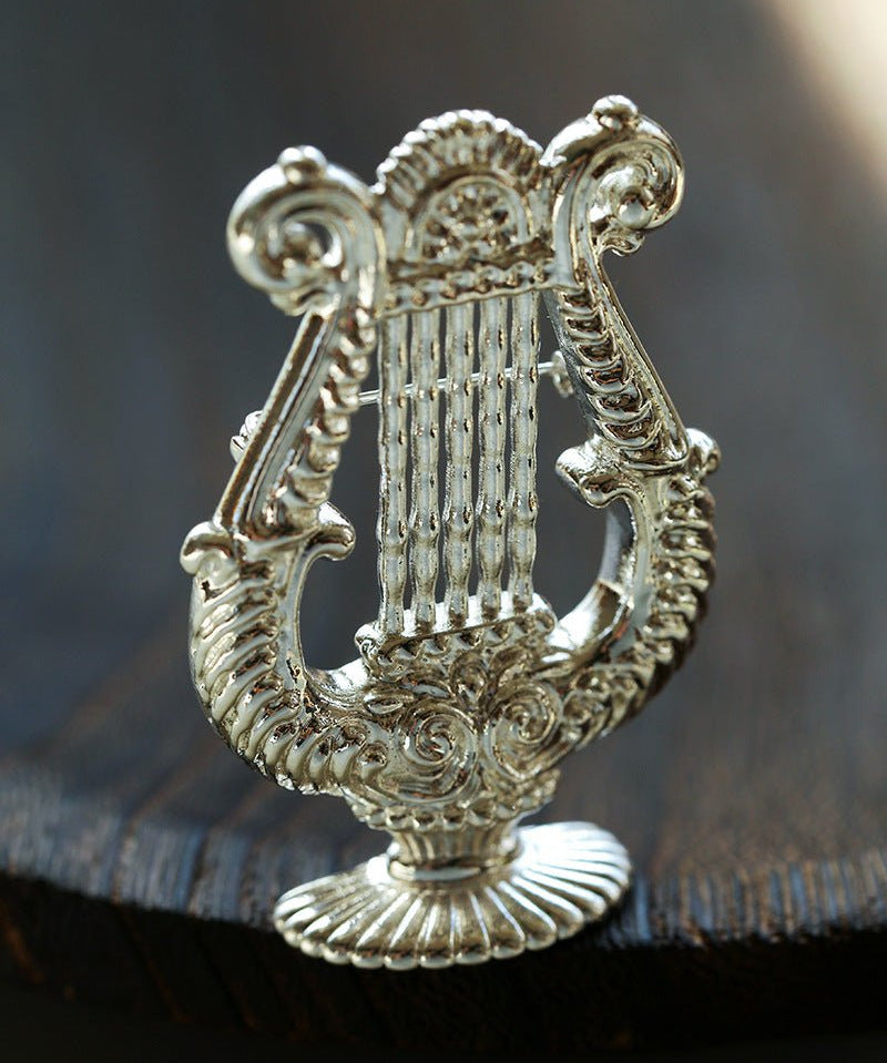 Vintage Harp Metal Brooch - floysun