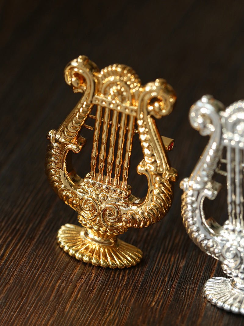 Vintage Harp Metal Brooch - floysun