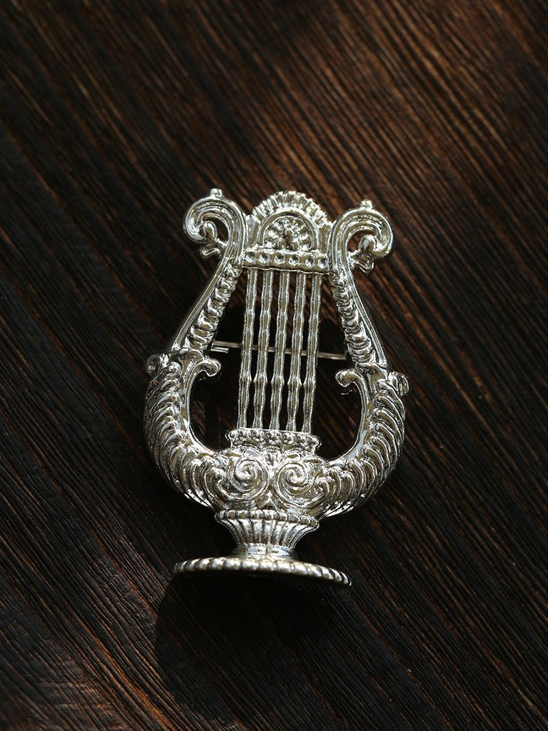 Vintage Harp Metal Brooch - floysun