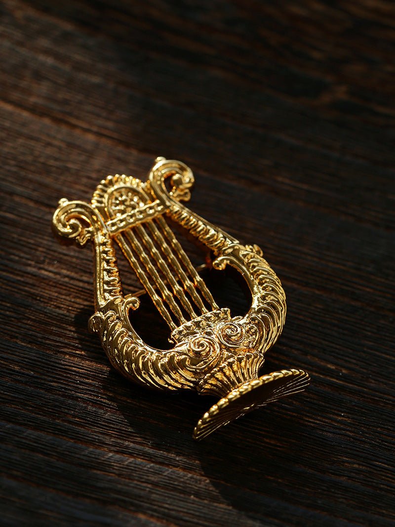 Vintage Harp Metal Brooch - floysun