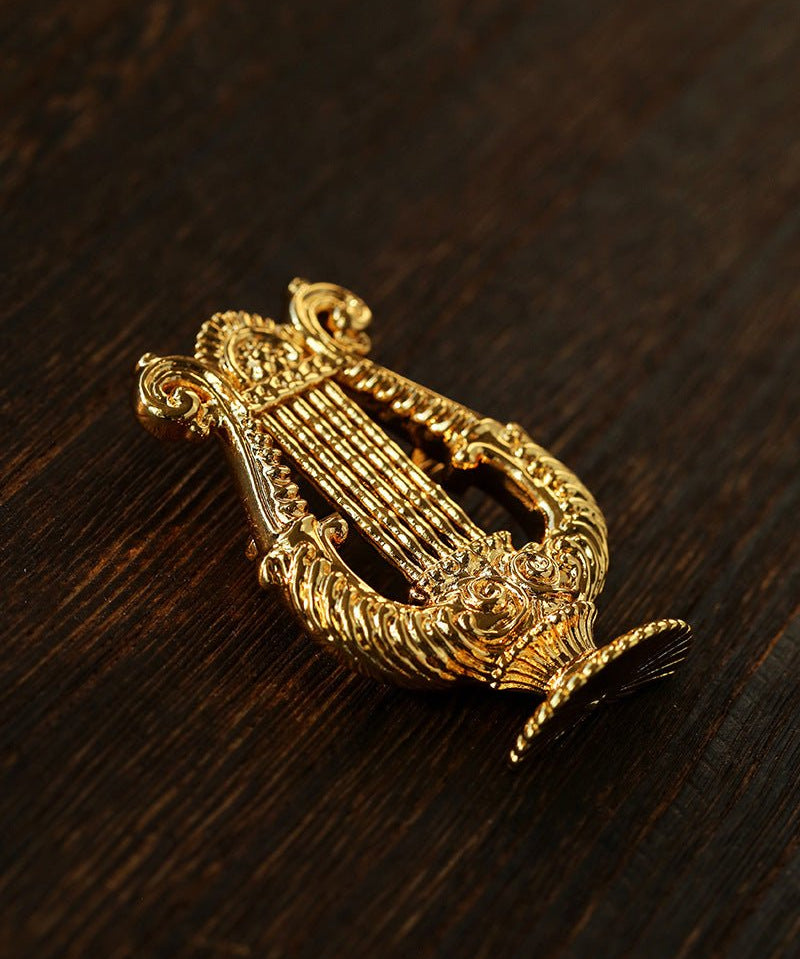 Vintage Harp Metal Brooch - floysun