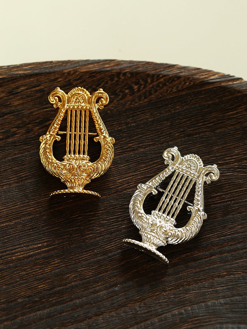 Vintage Harp Metal Brooch - floysun