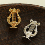 Vintage Harp Metal Brooch - floysun