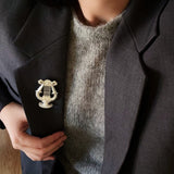 Vintage Harp Metal Brooch - floysun