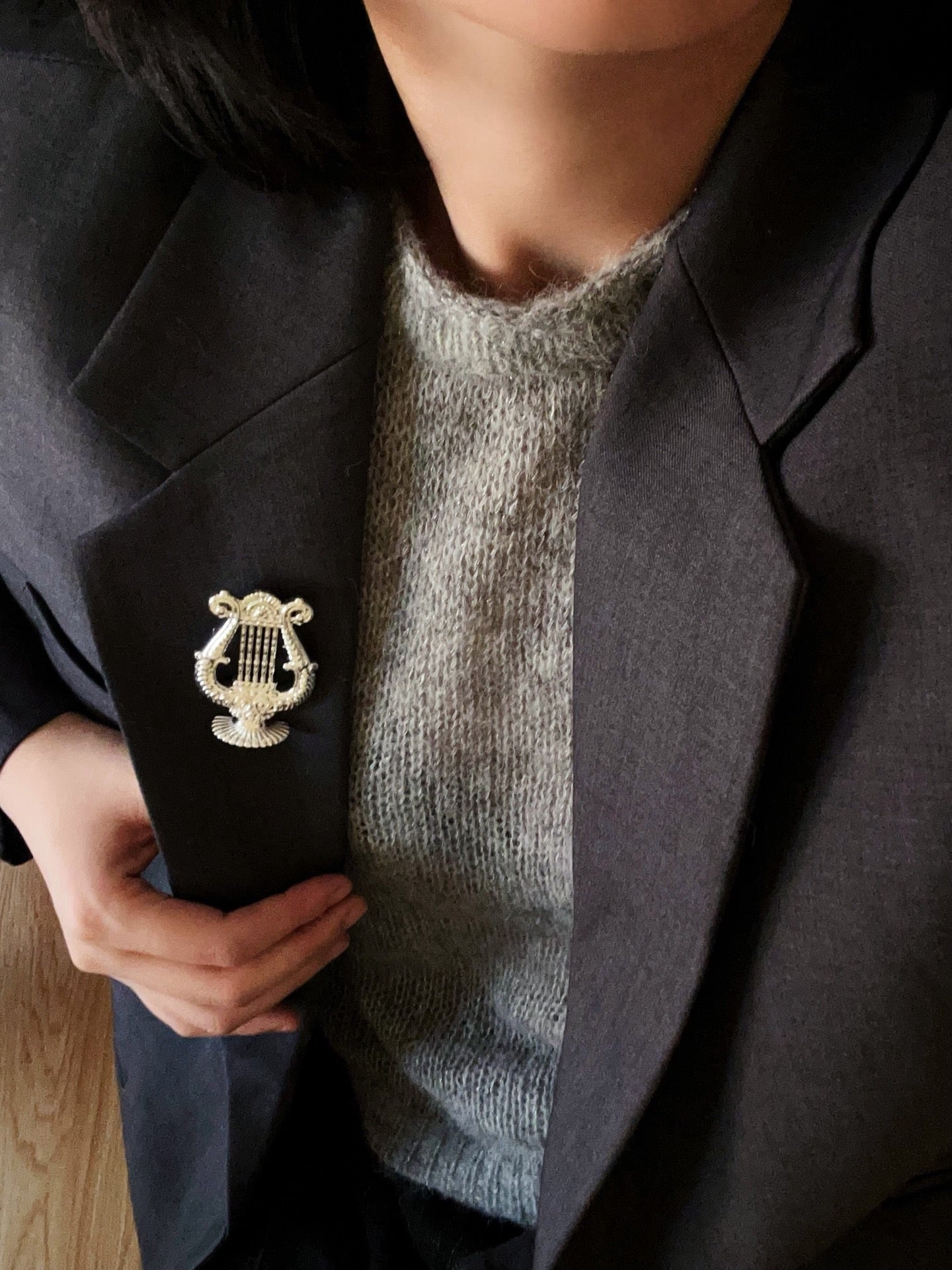 Vintage Harp Metal Brooch - floysun