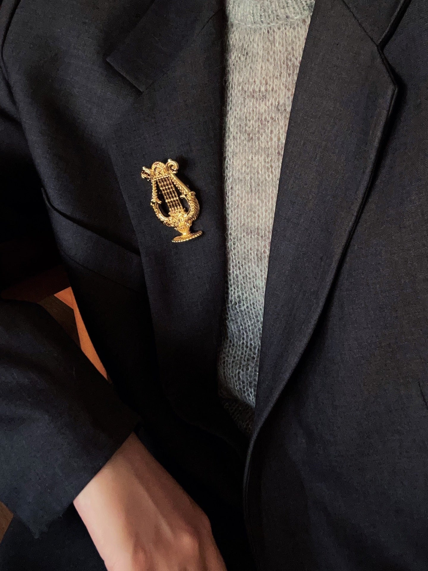 Vintage Harp Metal Brooch - floysun