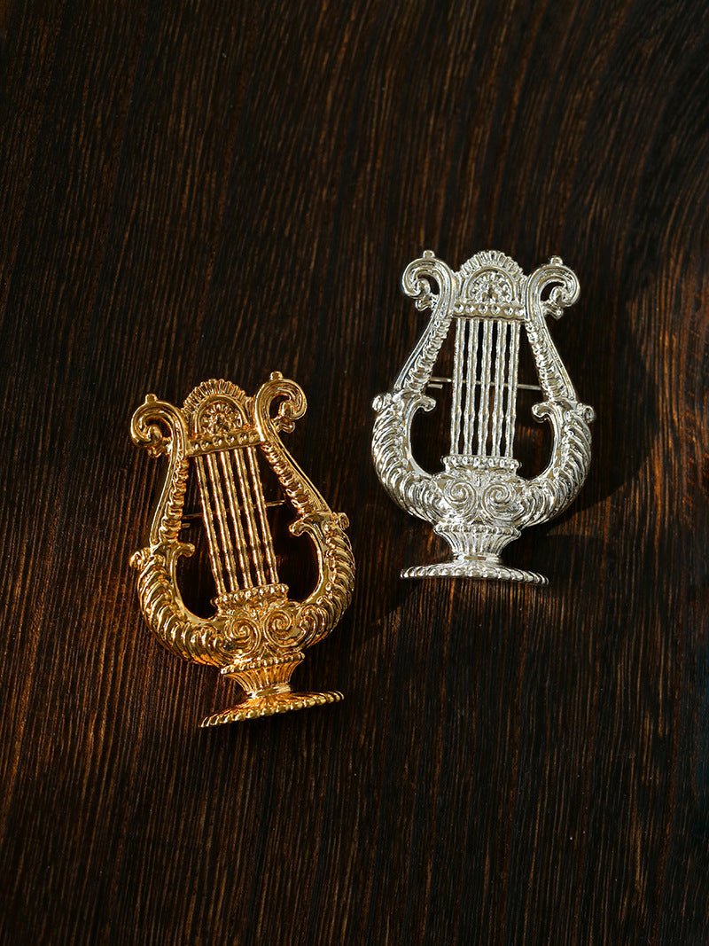Vintage Harp Metal Brooch - floysun