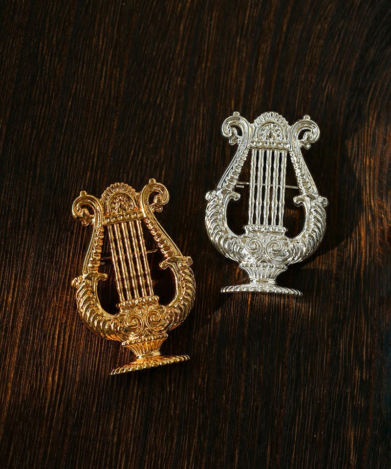 Vintage Harp Metal Brooch - floysun