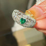Vintage Heart - Shaped Emerald and Diamond Ring - floysun