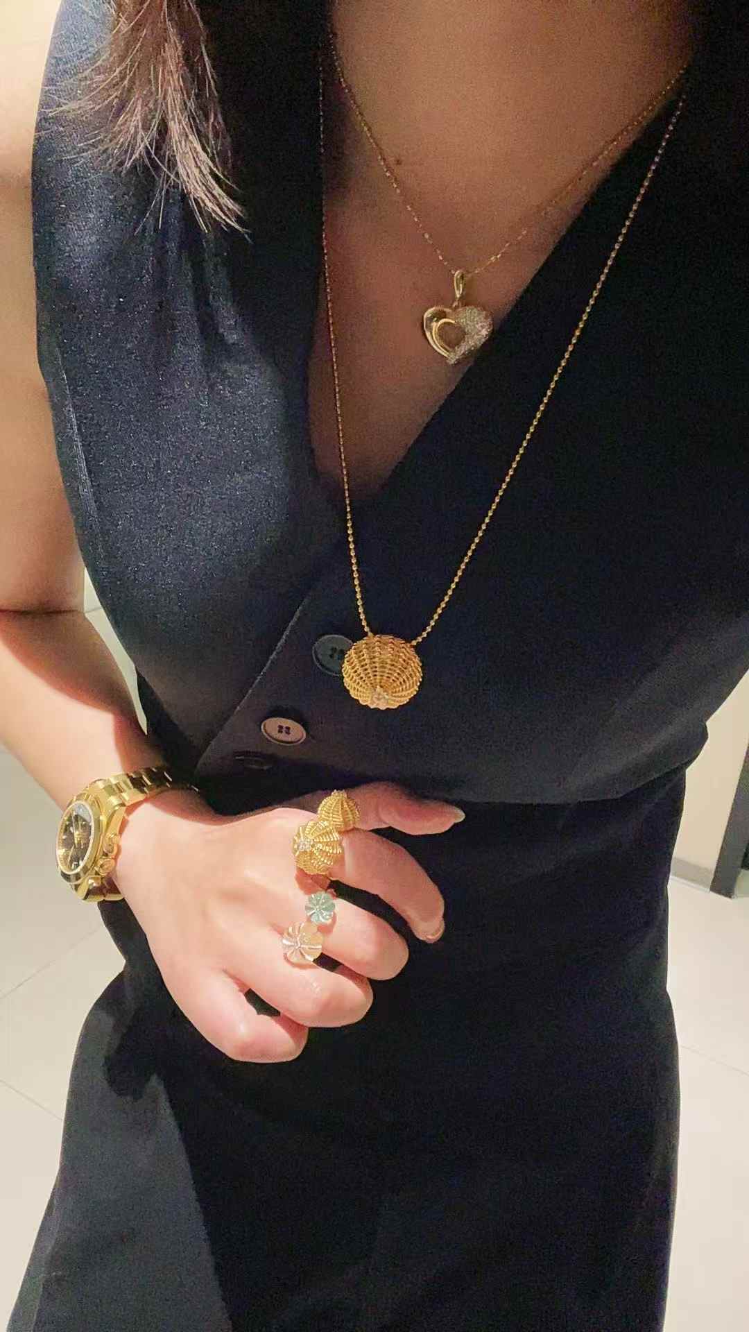 Vintage Heavy Craft Cactus Ball High Carbon Diamond Pendant Necklace - floysun