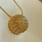 Vintage Heavy Craft Cactus Ball High Carbon Diamond Pendant Necklace - floysun