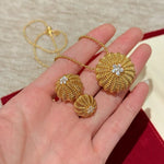 Vintage Heavy Craft Cactus Ball High Carbon Diamond Pendant Necklace - floysun