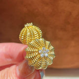 Vintage Heavy Filigree Dual Cactus Ball Statement Ring - floysun