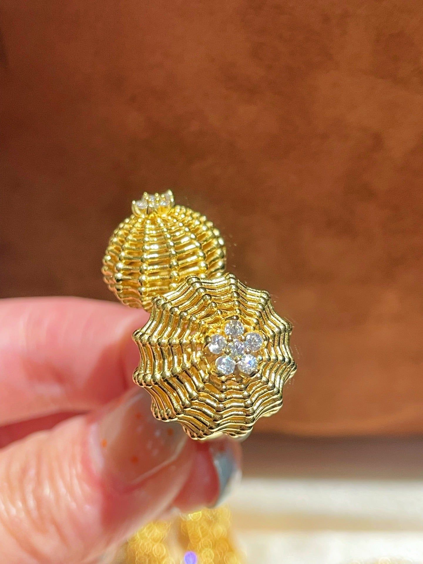 Vintage Heavy Filigree Dual Cactus Ball Statement Ring - floysun