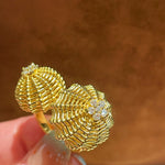 Vintage Heavy Filigree Dual Cactus Ball Statement Ring - floysun