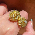 Vintage Heavy Filigree Dual Cactus Ball Statement Ring - floysun
