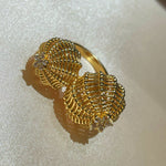 Vintage Heavy Filigree Dual Cactus Ball Statement Ring - floysun