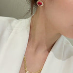 Vintage Heritage Sugar - Loaf Ruby Earrings - floysun