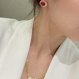 Vintage Heritage Sugar - Loaf Ruby Earrings - floysun