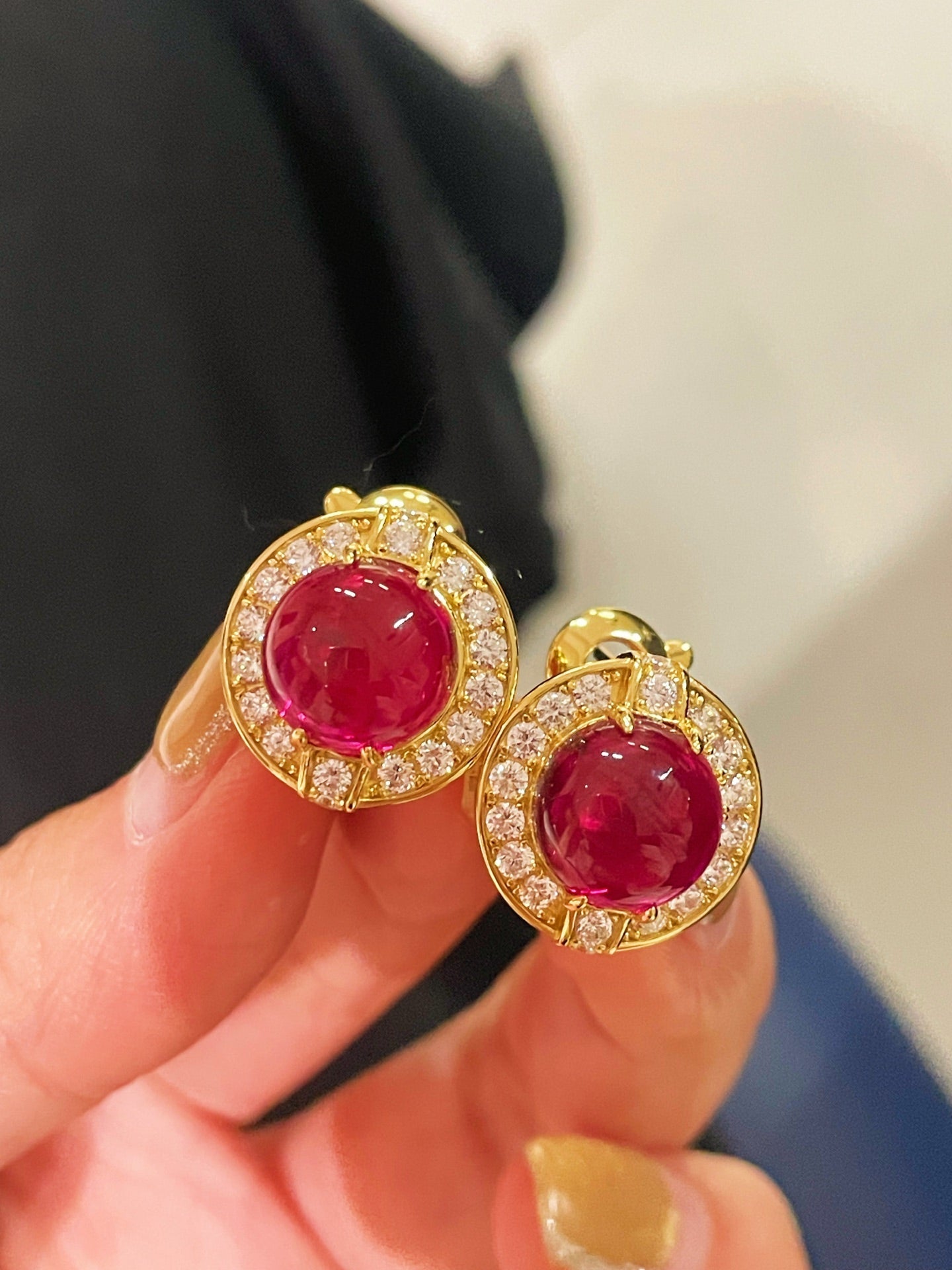 Vintage Heritage Sugar - Loaf Ruby Earrings - floysun