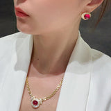 Vintage Heritage Sugar - Loaf Ruby Earrings - floysun