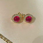 Vintage Heritage Sugar - Loaf Ruby Earrings - floysun