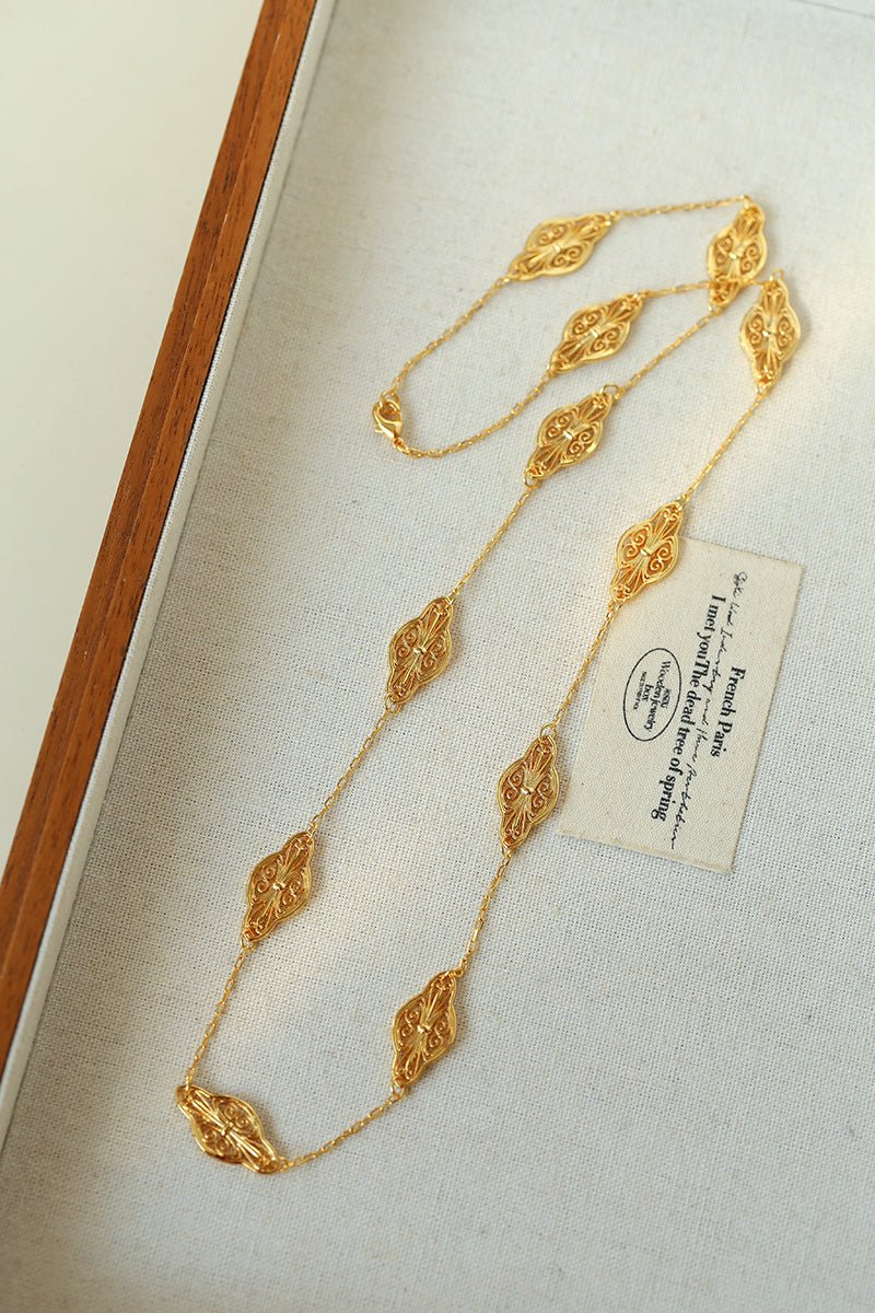 Vintage Hollow Carved Pendant Necklace | Unique Artisan Design - floysun