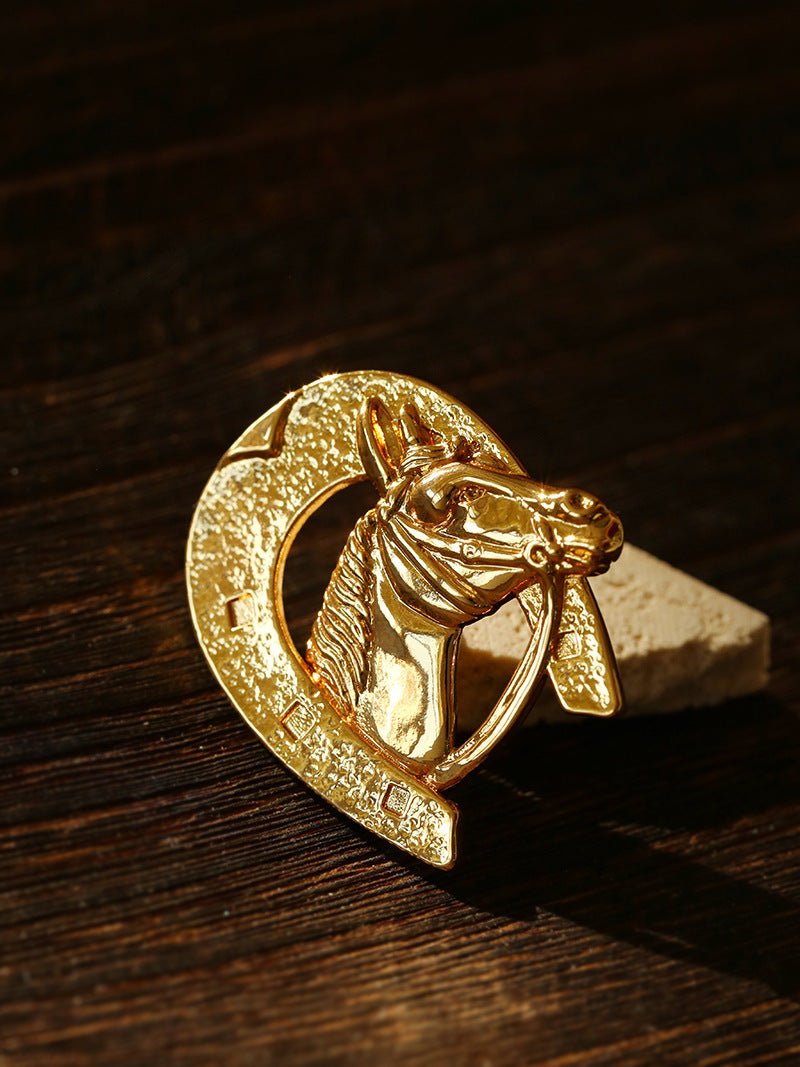 Vintage Horse Head & Horseshoe Brooch - floysun