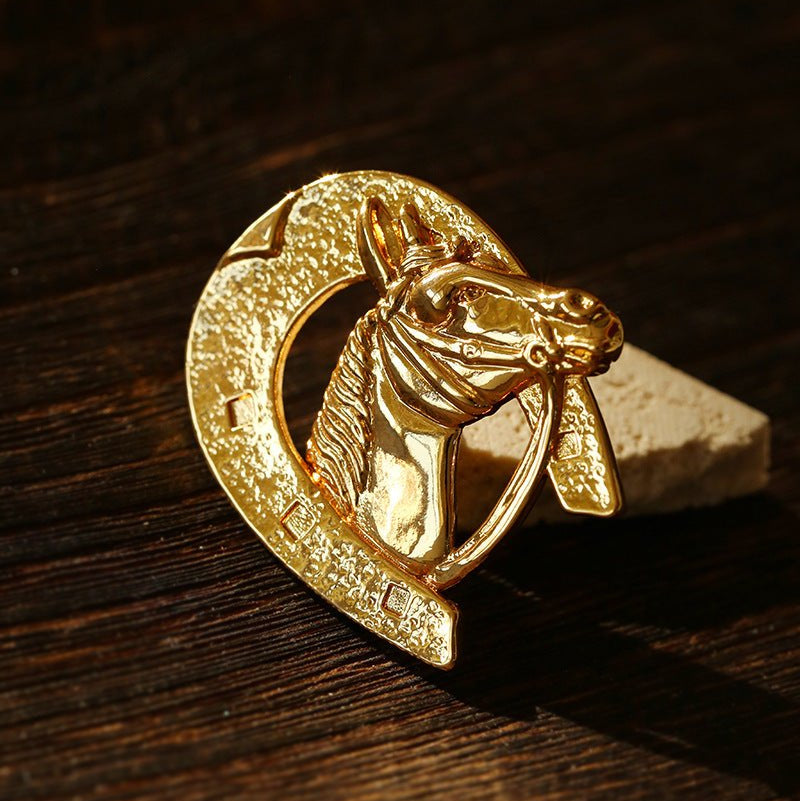 Vintage Horse Head & Horseshoe Brooch - floysun