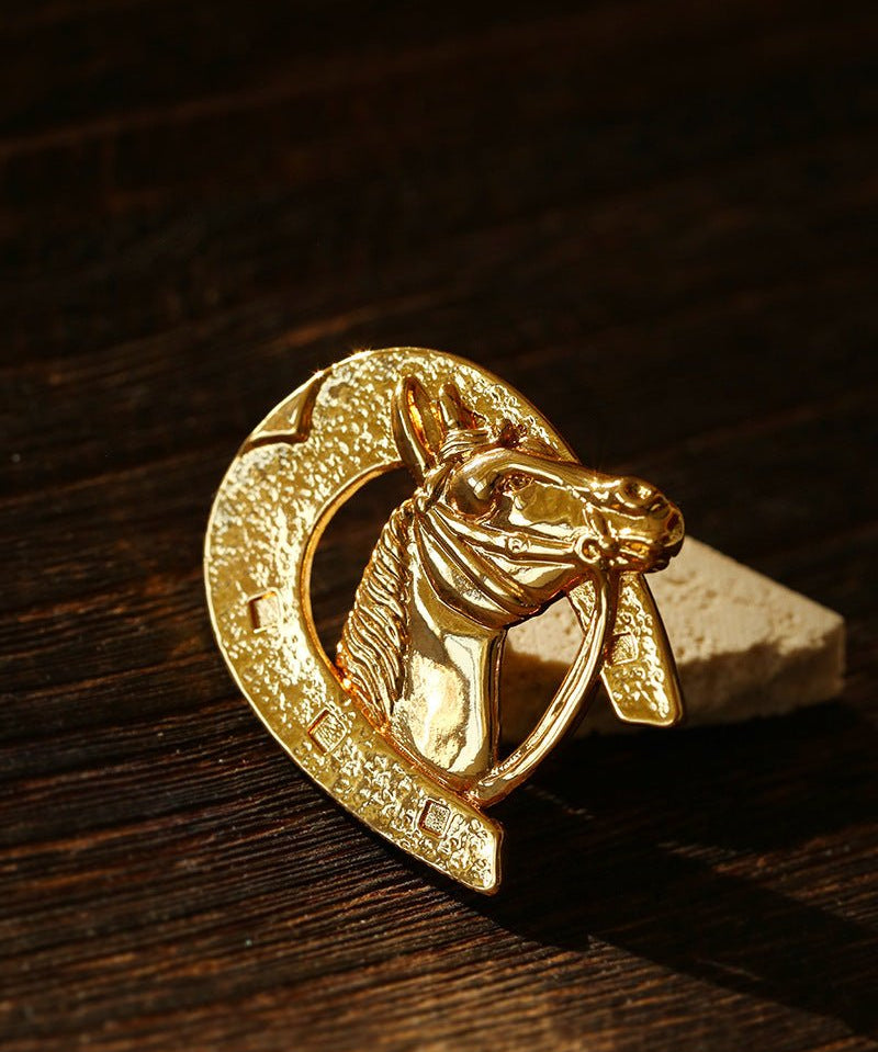 Vintage Horse Head & Horseshoe Brooch - floysun