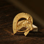 Vintage Horse Head & Horseshoe Brooch - floysun