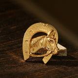 Vintage Horse Head & Horseshoe Brooch - floysun