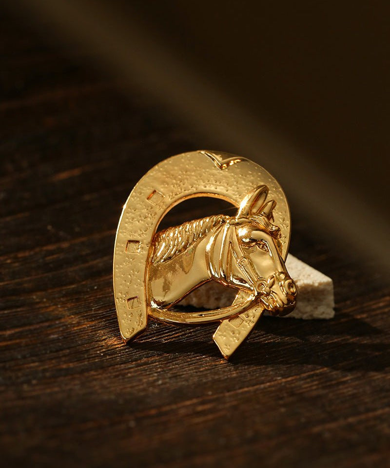 Vintage Horse Head & Horseshoe Brooch - floysun