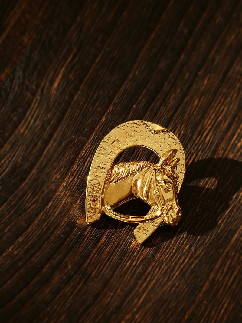 Vintage Horse Head & Horseshoe Brooch - floysun