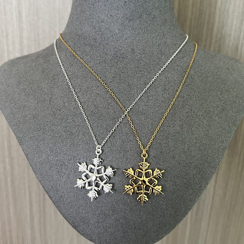 Vintage - Inspired 925 Sterling Silver Snowflake Necklace - floysun