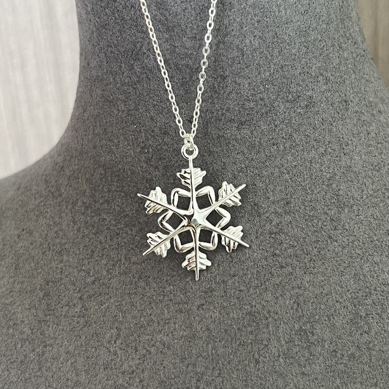 Vintage - Inspired 925 Sterling Silver Snowflake Necklace - floysun