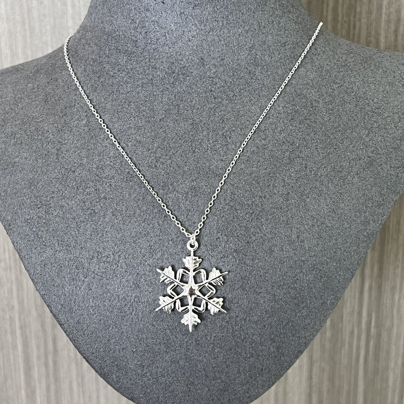 Vintage - Inspired 925 Sterling Silver Snowflake Necklace - floysun