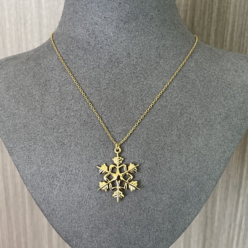 Vintage - Inspired 925 Sterling Silver Snowflake Necklace - floysun